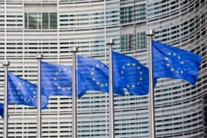 European flags in Brussels